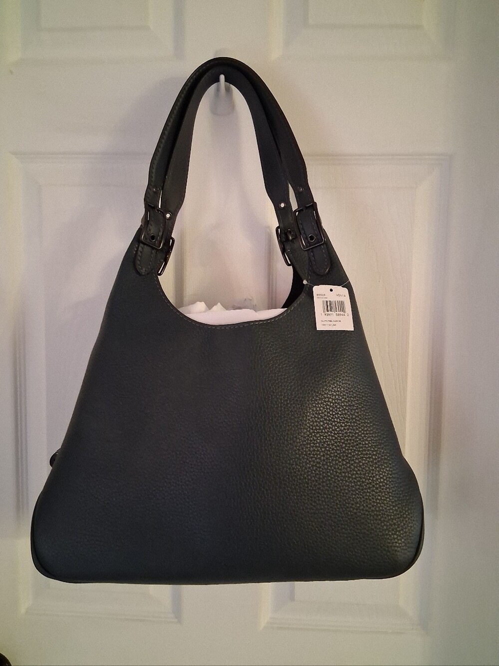 Coach Classic Pine Green Leather Shoulder Tote Bag - Elegant Everyday Carry
